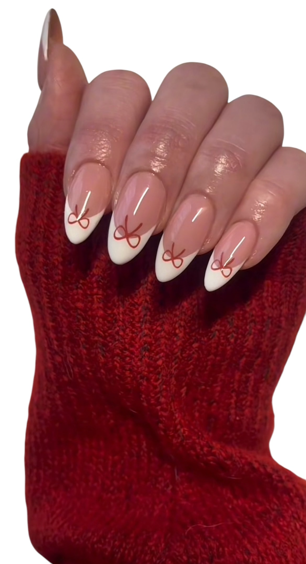 Coquette Edge Nail Art Stickers β Dainty Bows with Rhinestones in White, Red and Black